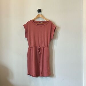 Staccato Dusty Rose Drawstring Waist T-Shirt Dress